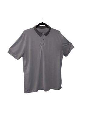 Anetik Premium Performance UPF 30+ Men's Gray Short Sleeve Polo Shirt Size L